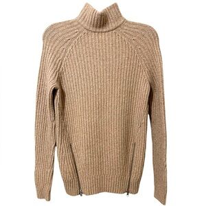ABERCROMBIE & FITCH mocha tan wool blend mock neck sweater size XS
